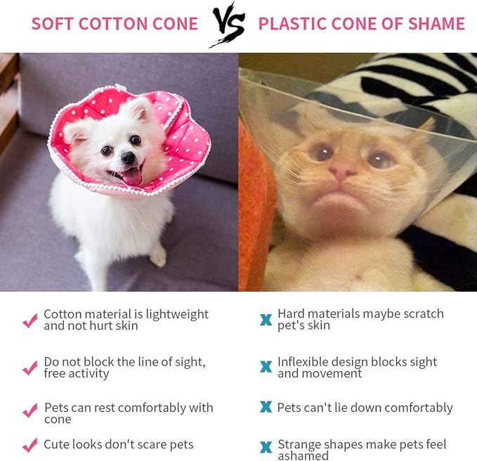 Adjustable Dog Cat Cone, Soft Recovery Cat Cone Collar, Dog Protective Collar - Image 2