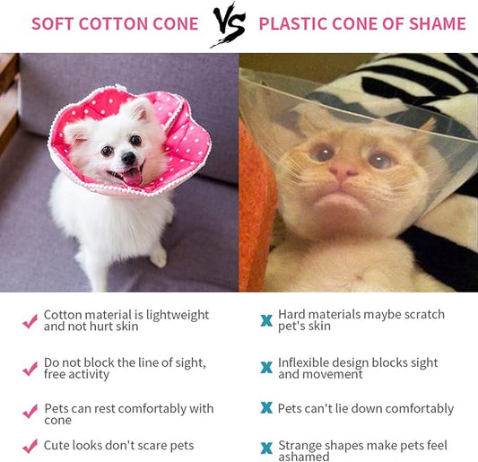 Adjustable Dog Cat Cone, Soft Recovery Cat Cone Collar, Dog Protective Collar - Image 2