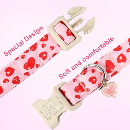 Valentines Dog Collar, Cute Pink Dog Collar - Image 3