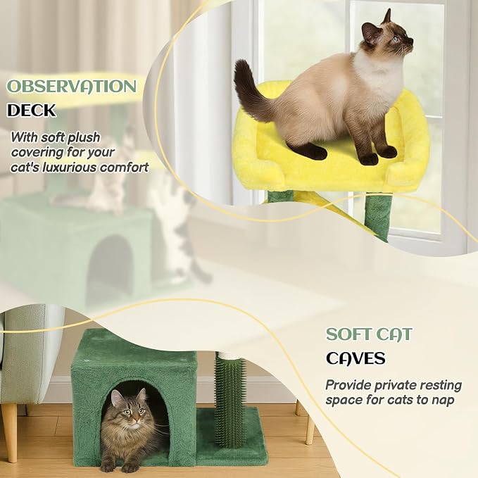 VINGLI Cat Tree, 27 inch Small Cat Tower - Image 4
