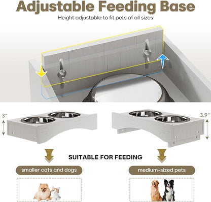 Flip-Top Dog Feeding Station, Dog Food Cabinet - Image 4