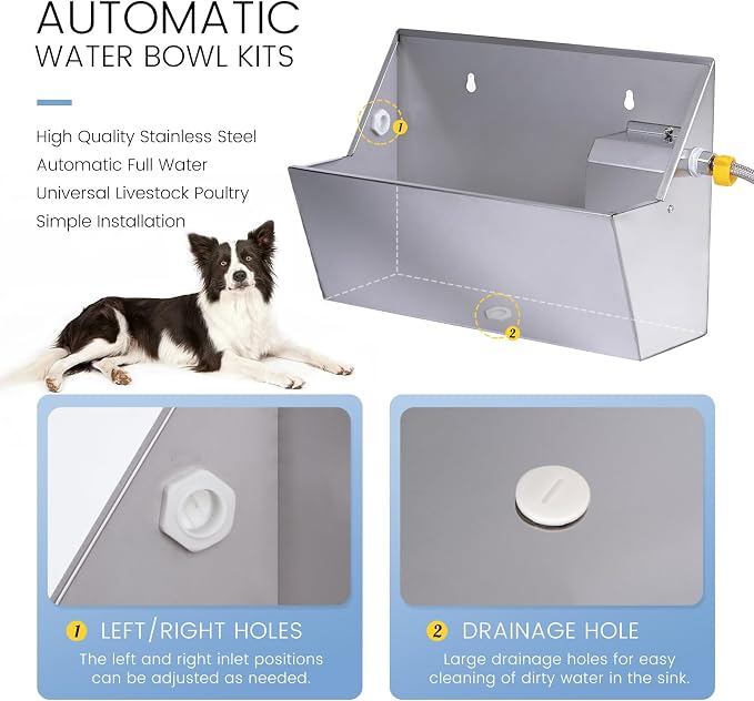 Automatic Water Dispenser for Dog, 2.1 Gallon Dog Water Bowl Dispenser for - Image 4