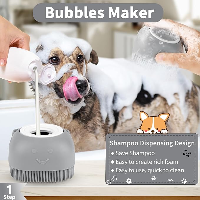 Comotech 3PCS Dog Bath Brush | Dog Shampoo Brush |Scrubber - Image 2