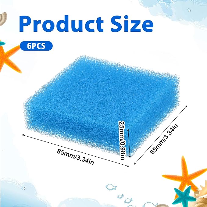 6 Pack Aquarium Sponge Fish Tank Scrubber - Image 2