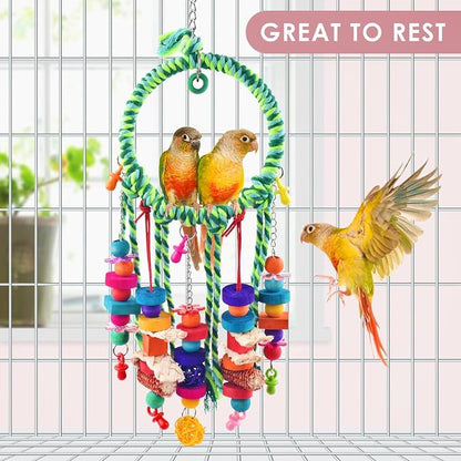 KATUMO Bird Toys, Parakeet Swing Parrot Perch Cockatiel Shredding Toys Conure - Image 4