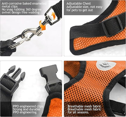 shudyear Summer cat Chest Harness and Leash, Anti-Escape Adjustable Soft mesh - Image 4