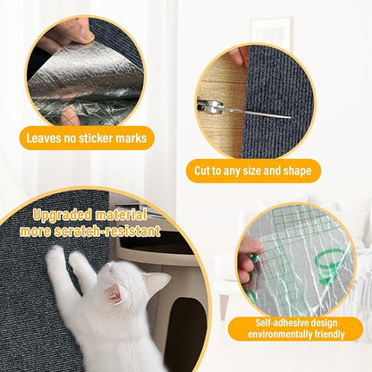 Cat Scratch Mat, 118.5"x17.4" Trimmable Self-Adhesive Cat Scratch Furniture - Image 7