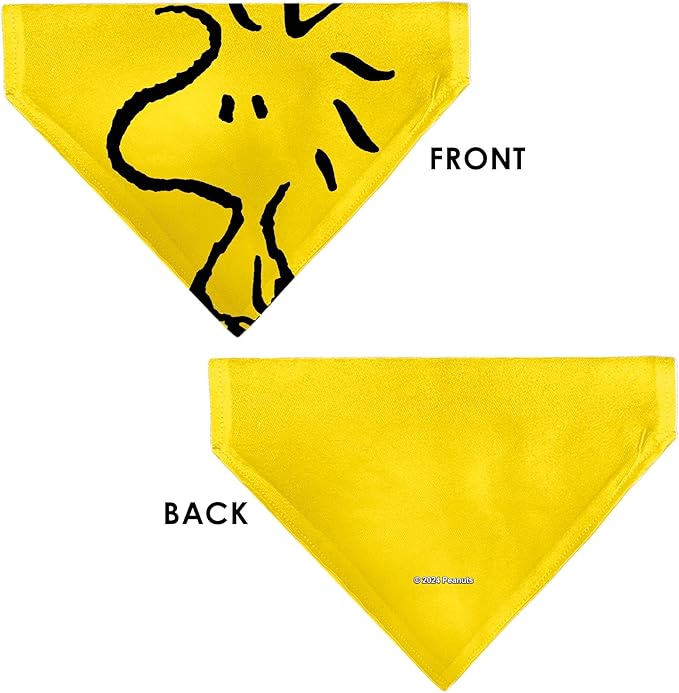 Peanuts Pet Bandana Peanuts Woodstock Pose Close Up Yellow Slip On Collar - Image 3