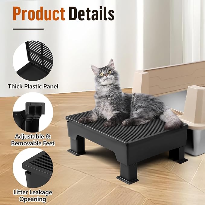 Adjustable Cat Litter Box Step Ramp, Elevated Cat Step Stair - Image 5
