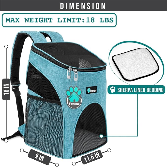 PetAmi Small Dogs and Cat Backpack Carrier, Airline Approved Pet Backpack - Image 2