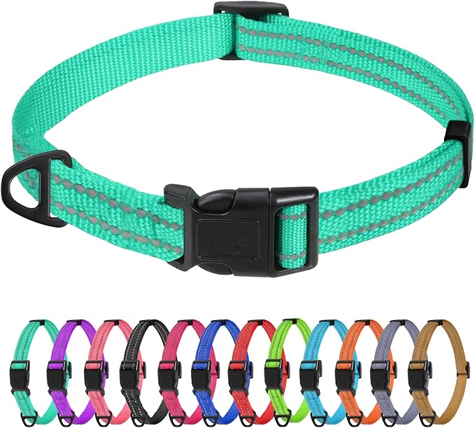 TagME Reflective Nylon Dog Collars, Adjustable Classic Pet Collar by TagME