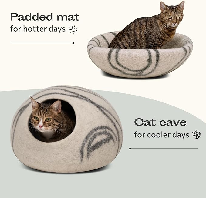 MEOWFIA Cat Cave – Premium Felt Cat Bed - Image 4