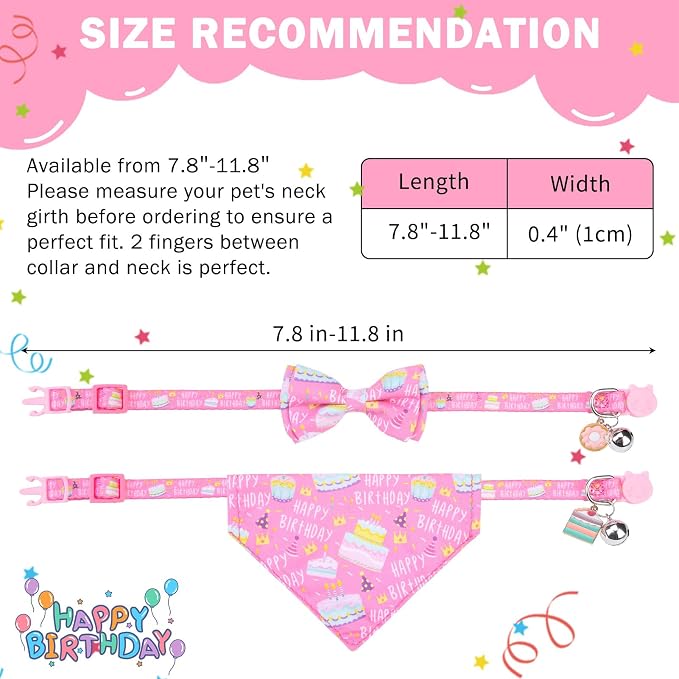 SCENEREAL Cat Bandana Collar for Birthday - Image 7