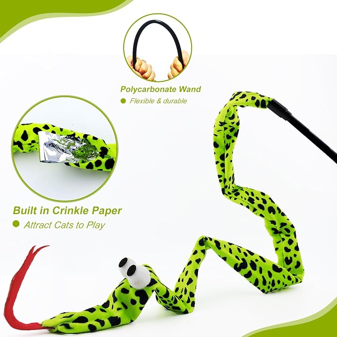 Interactive Cat Toy Wand with Catnip Mouse, Cat Teaser Wand Rainbow String - Image 5