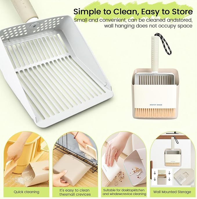 Metal Cat Litter Scooper with Holder, Stainless Steel Metal Litter Scoop - Image 5
