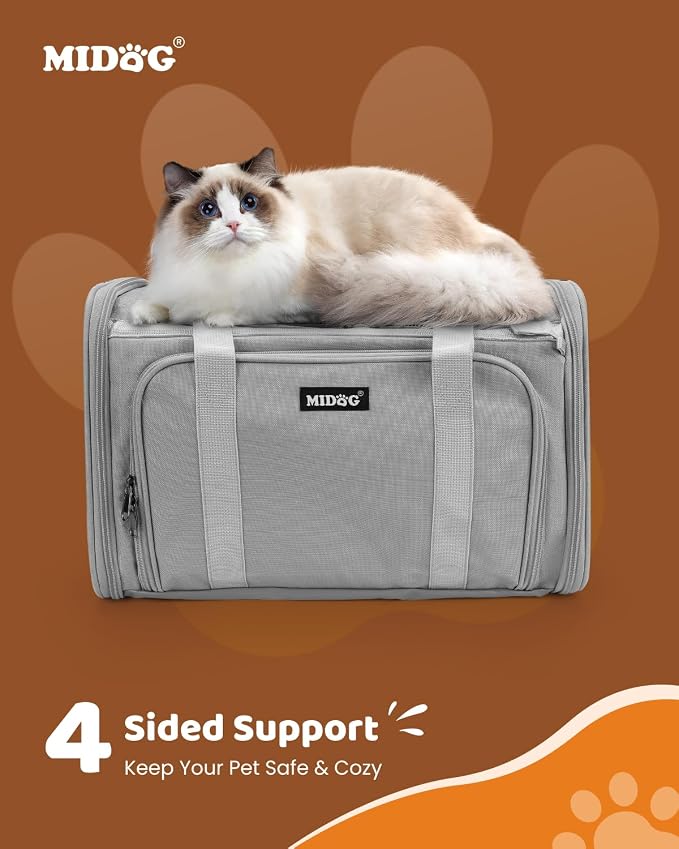 MIDOG Cat Carrier Soft for Small to Medium-Sized Cats, TSA Airline Approved - Image 7