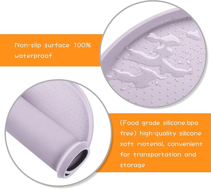100% Waterproof 0.5" Raised Edge BPA Free Silicone Dog Food Mat, Pet Cat - Image 3