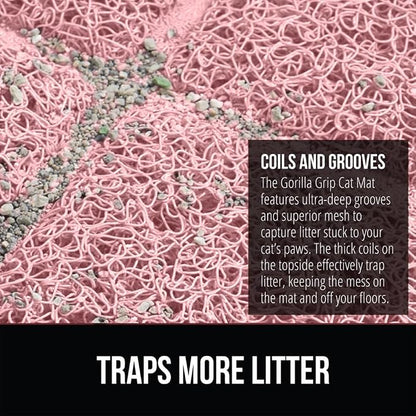 GORILLA GRIP Cat Litter Box Mat, Water Resistant, US Designed Kitty Litter - Image 3