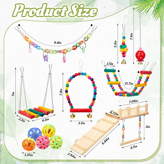 12 Pcs Parakeet Cockatiel Bird Toys, Bird Toys - Image 2