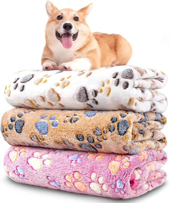 Dog Blankets for Small Medium Dogs Washable, 3 Pack Pet Blanket Washable 30" x by NXDZI
