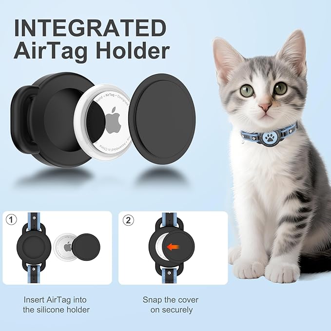 Airtag Cat Collar Breakaway, Reflective Cat Collar - Image 7