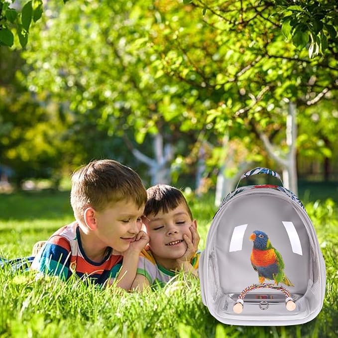 Bird Traval Carrier Cage, Vet Transport Book Bag Floral Printed - Image 6