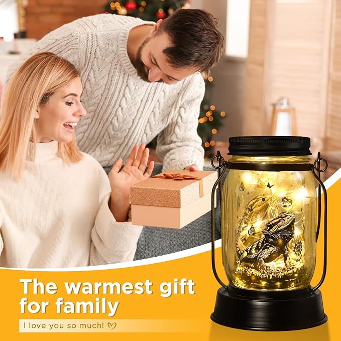 Bearded Dragon Gifts for Women/Men Bearded Dragon Solar Lanterns Mom Birthday - Image 3