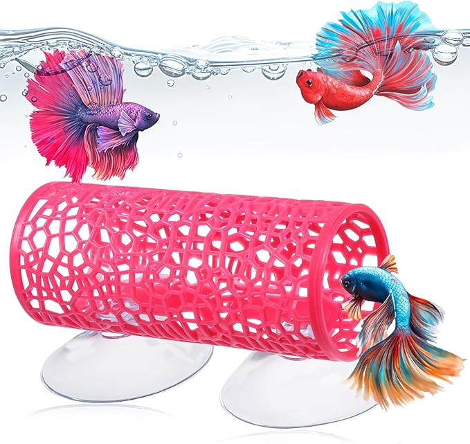 Rose Red Betta Fish Toys Hammock and Betta Tunnel, Safe Aquarium Decor by Unknown