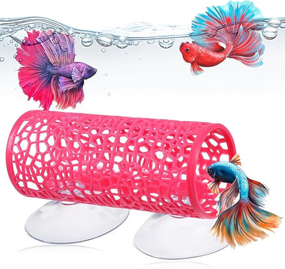 Rose Red Betta Fish Toys Hammock and Betta Tunnel, Safe Aquarium Decor by Unknown