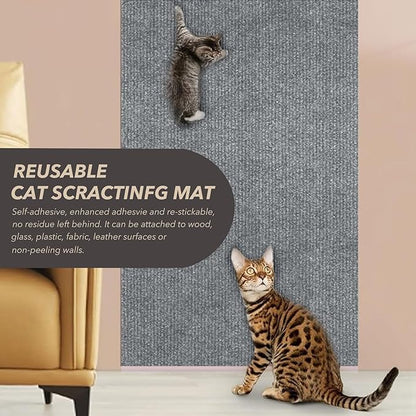 78.7"X15.8" Cat Scratching Mat, Self-Adhesive Cats Carpet, DIY Scratch - Image 5