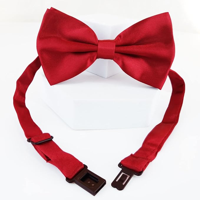 Dog Bow Ties for Large Dogs, KOOLMOX Wine Red Adjustable Dog Collar Bow Tiefor - Image 8