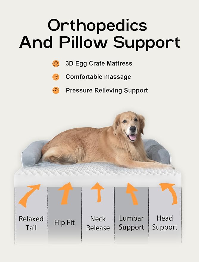 Extra Large Dog Bed Orthopedic Waterproof: Memory Foam Dog Bed - Image 3