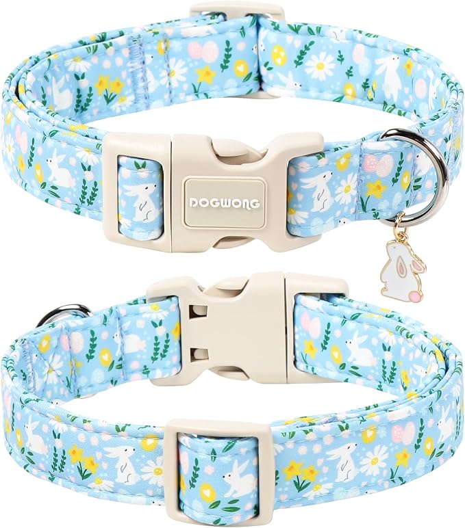 DOGWONG Easter Dog Collar-Cute Easter Rabbit Bunnies Egg Dog Collar, Adjustable - Image 2