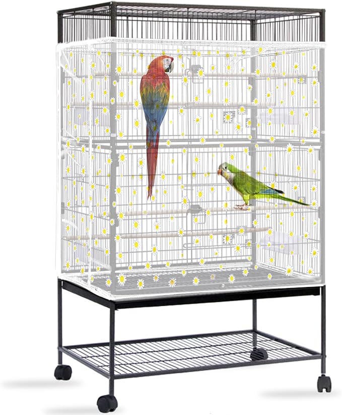 Daoeny Bird Cage Seed Catcher, Large Bird Cage Cover, Adjustable Soft Airy by Daoeny