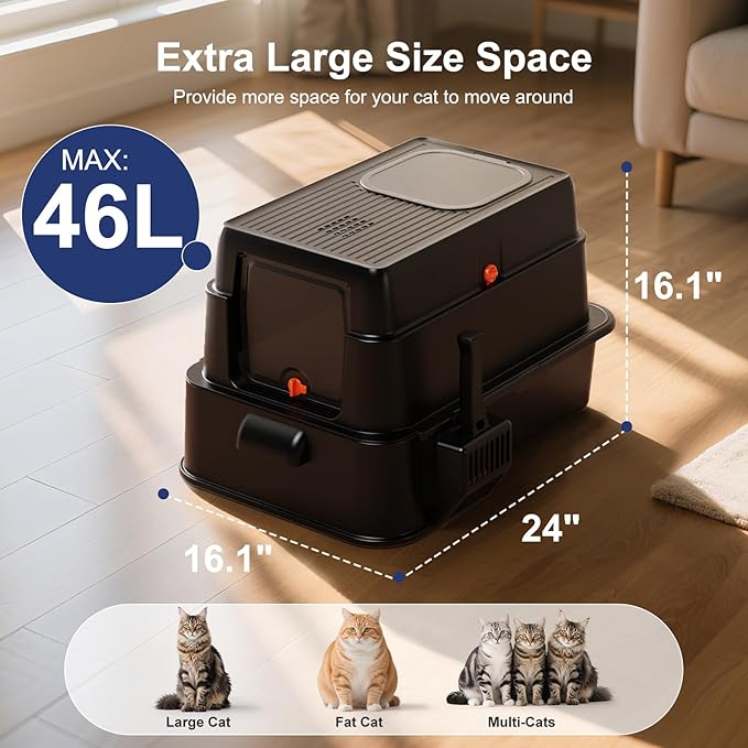 FURTIME Stainless Steel Litter Box - Image 3