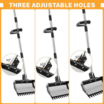 9.8×9.1in Chicken Poop Scooper, Chicken Coop Rake, Adjustable Length/Angle Coop - Image 4