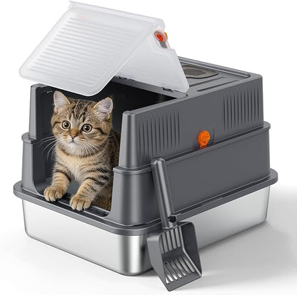 FURTIME Stainless Steel Litter Box by FURTIME