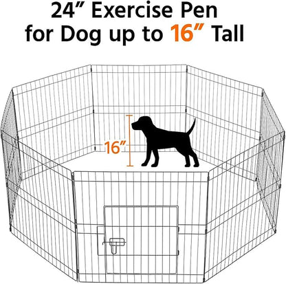 Yaheetech 24 inch 32 Panel Metal Black Heavy Duty Foldable Dog Pen - Image 3