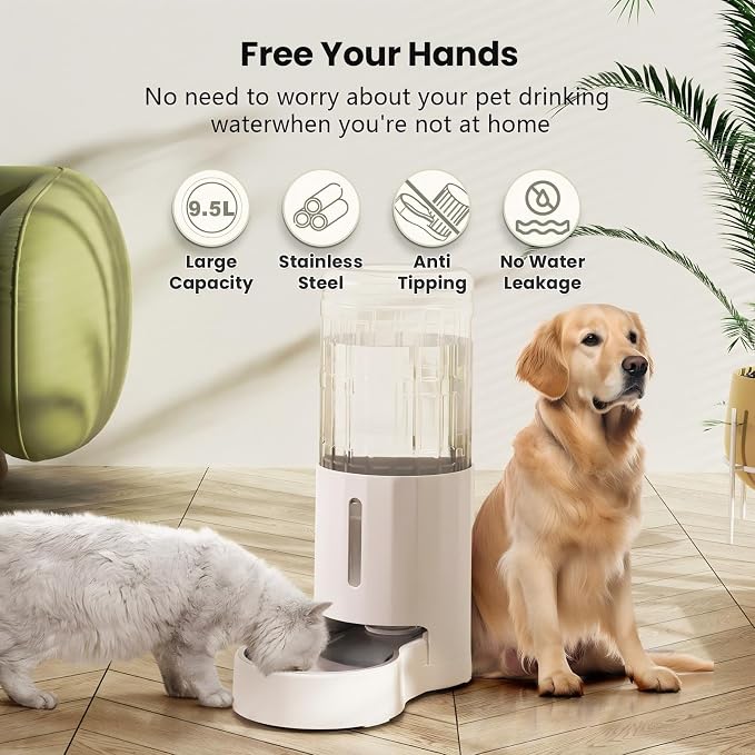 CZPET 2.5 Gallon Dog Water Bowl Dispenser, Automatic Dog and Cat Water Dispenser - Image 2