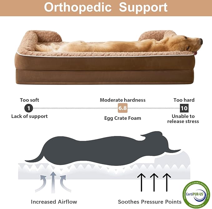 WNPETHOME Dog Beds for Large Sized Dogs, Washable Orthopedic Dog Couch Sofa Bed - Image 2