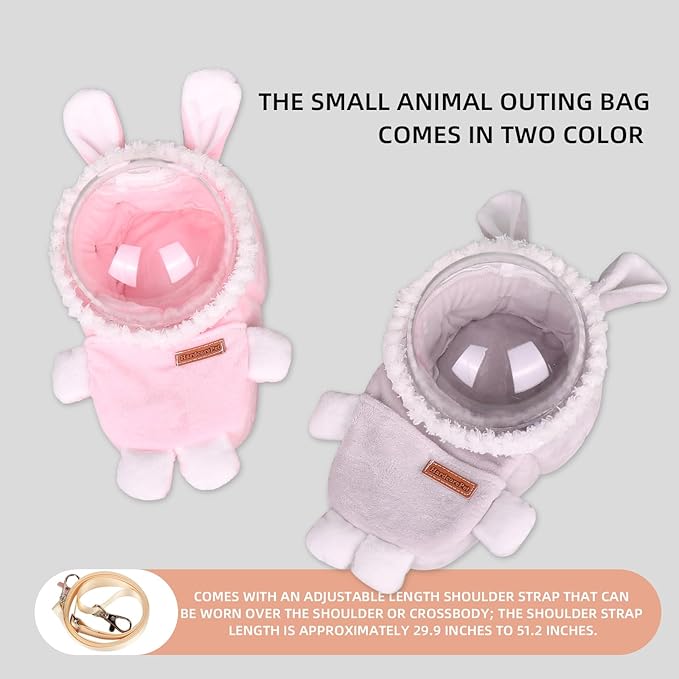 Hamster Carrier Rat Bag Cute Rabbit Shape Small Animal Sugar Glider Travel - Image 5
