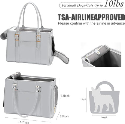 Fashion Pet Carrier Dog Purse Cat Bag Soft-Sided Carriers Travel Airline - Image 2