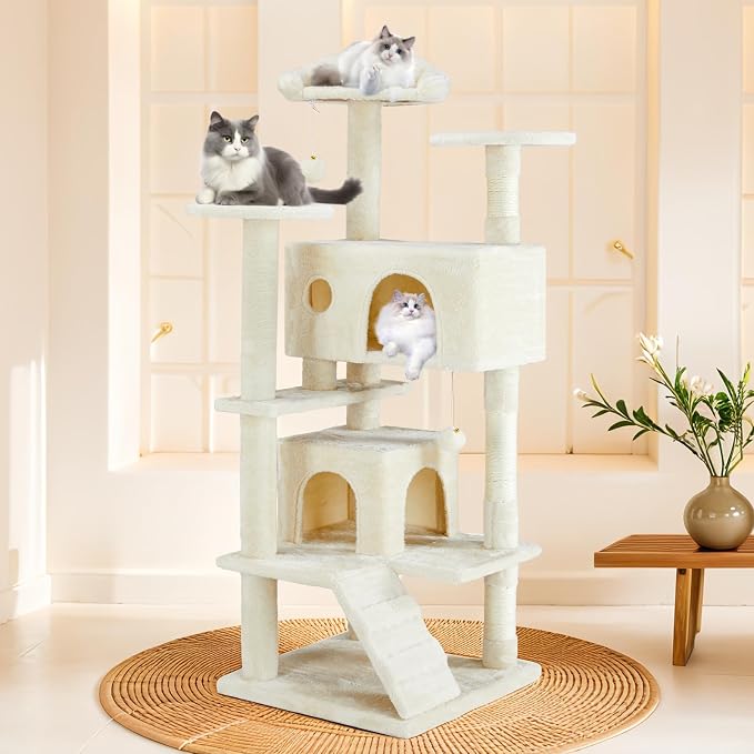 54 Inches Cat Tower Condo Furniture, Cat Tree Tower - Image 3