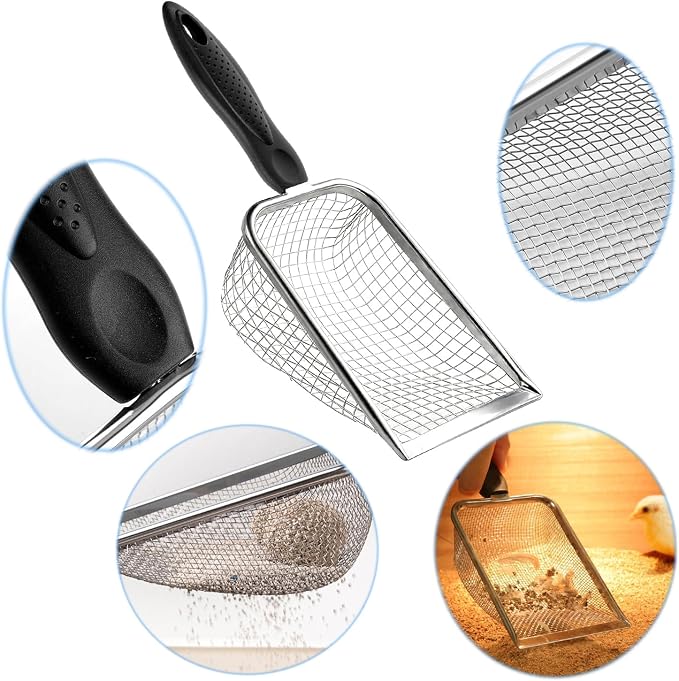 itPlus Cat Litter Scoop, Stainless Steel Cats Sturdy Mesh Scooper Kitty Litter - Image 4