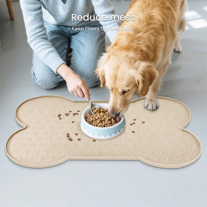 Dog Food Mat Anti-Slip Silicone Dog Bowl Mat Thicker Pet Placemat Waterproof - Image 8