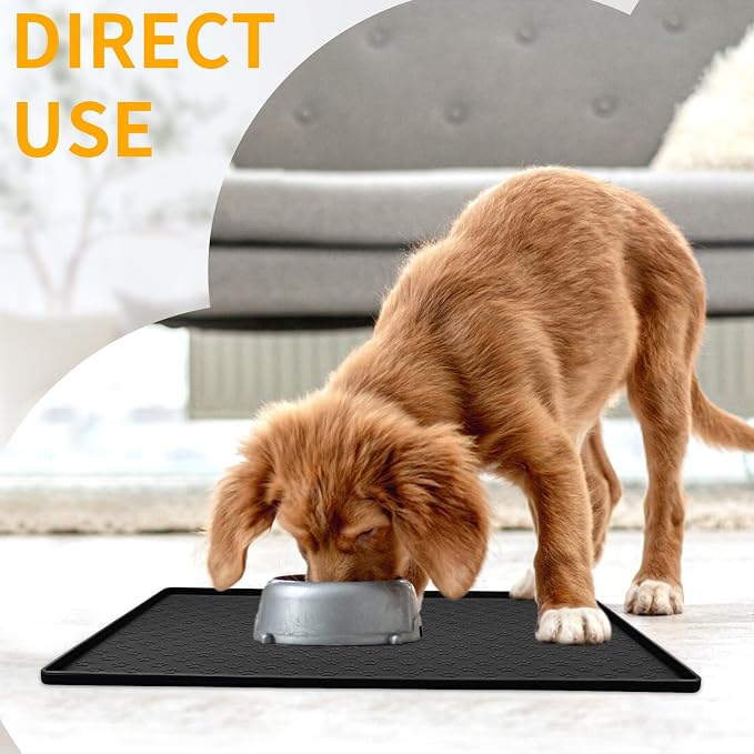 Ptlom Silicone Pet Placemat for Dog and Cat, Waterproof Anti-Slip Pet Feeding - Image 3