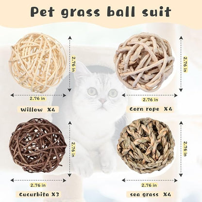 Skylety 15 Pieces Small Animal Chew Balls Rabbits Bunny Treat Chew Toys Guinea - Image 2
