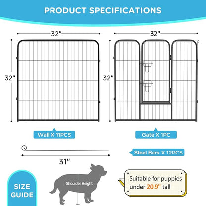 BestPet | Dog Playpen | 32 Inch, 12 Panels | Heavy Duty Metal Pet Exercise Pen - Image 8