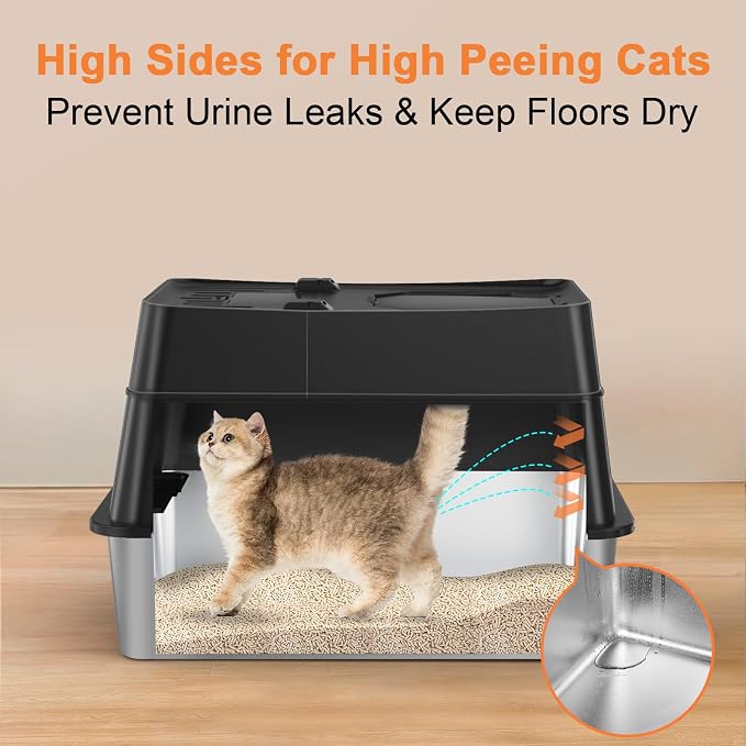 URPOWER Stainless Steel Cat Litter Box - Image 3