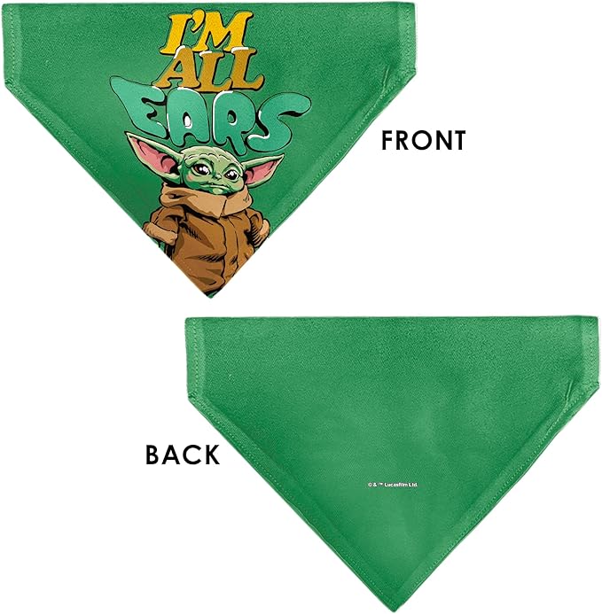 Star Wars Pet Bandana Star Wars Grogu Im All Ears Pose Green Slip On Collar - Image 3